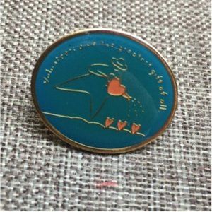 Volunteers Give The Greatest Gift Tack Pin Teal Turquoise Teal Pink Gold Garden